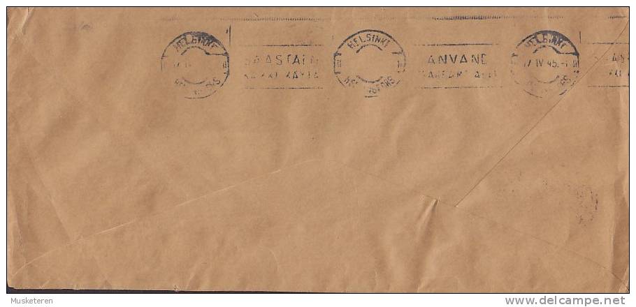 Finland TERVAKOSKI OSAKEYHTIÖ, TERVAKOSKI 1945 Cover Brief To HELSINKI. TERWAKOSKI 1818 Cachet (2 Scans) - Brieven En Documenten