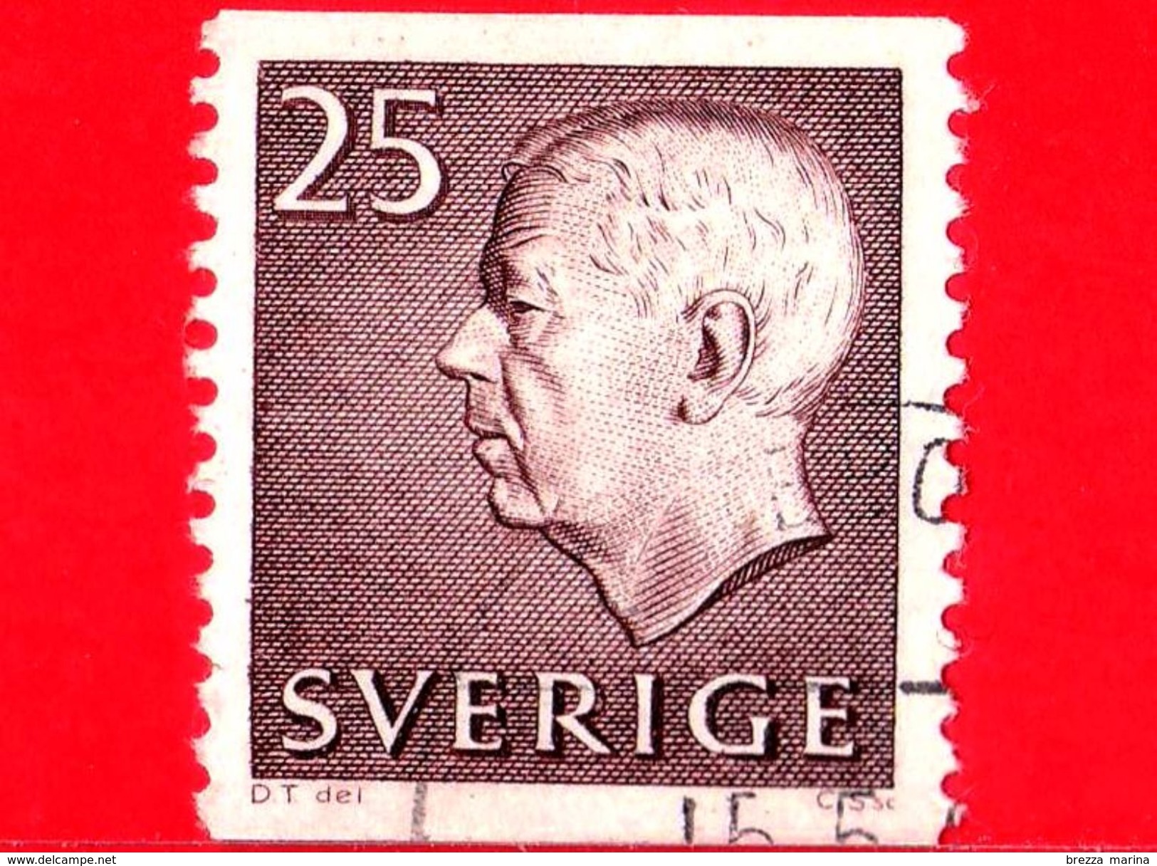 SVEZIA - Usato - 1962 - Effige Di Re Gustavo VI Adolfo - 25 - Oblitérés