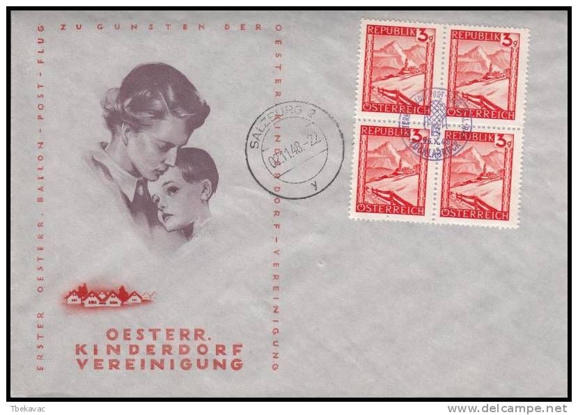 Austria 1948, Airmail Cover By Ballon - Autres & Non Classés