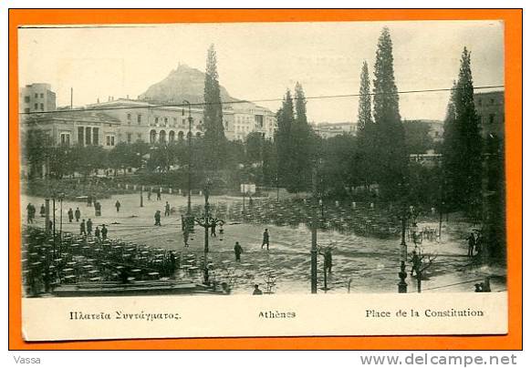 GRÈCE -ATHENES . Place De La Constitution. Animed PPC .  Ed. Panopoulos.VF. - Grecia