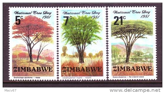Zimbabwe  442-4  *  FLORA   TREES - Zimbabwe (1980-...)