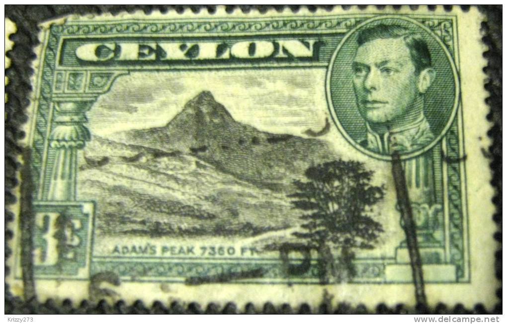 Ceylon 1938 Adam's Peak 3c - Used - Ceylon (...-1947)