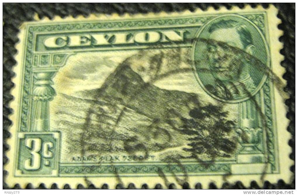 Ceylon 1938 Adam's Peak 3c - Used - Ceylan (...-1947)