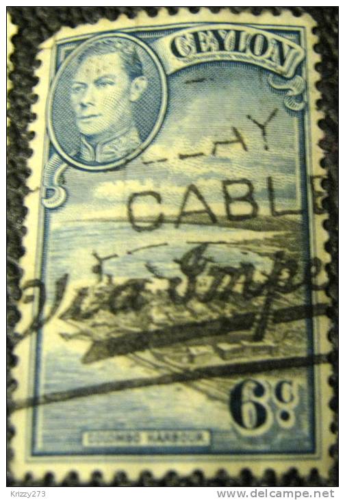 Ceylon 1938 Colombo Harbour 6c - Used - Ceylan (...-1947)