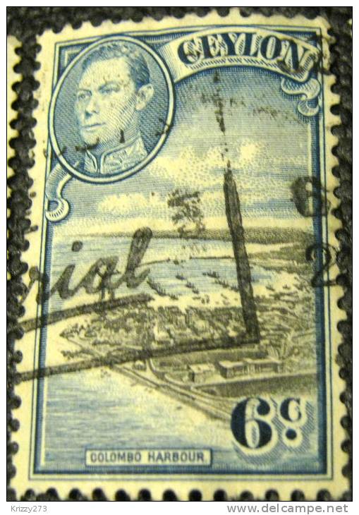 Ceylon 1938 Colombo Harbour 6c - Used - Ceylan (...-1947)