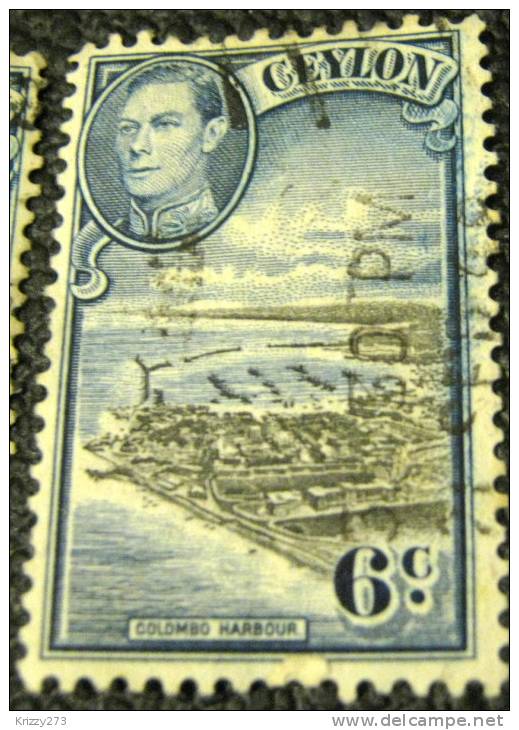 Ceylon 1938 Colombo Harbour 6c - Used - Ceylan (...-1947)