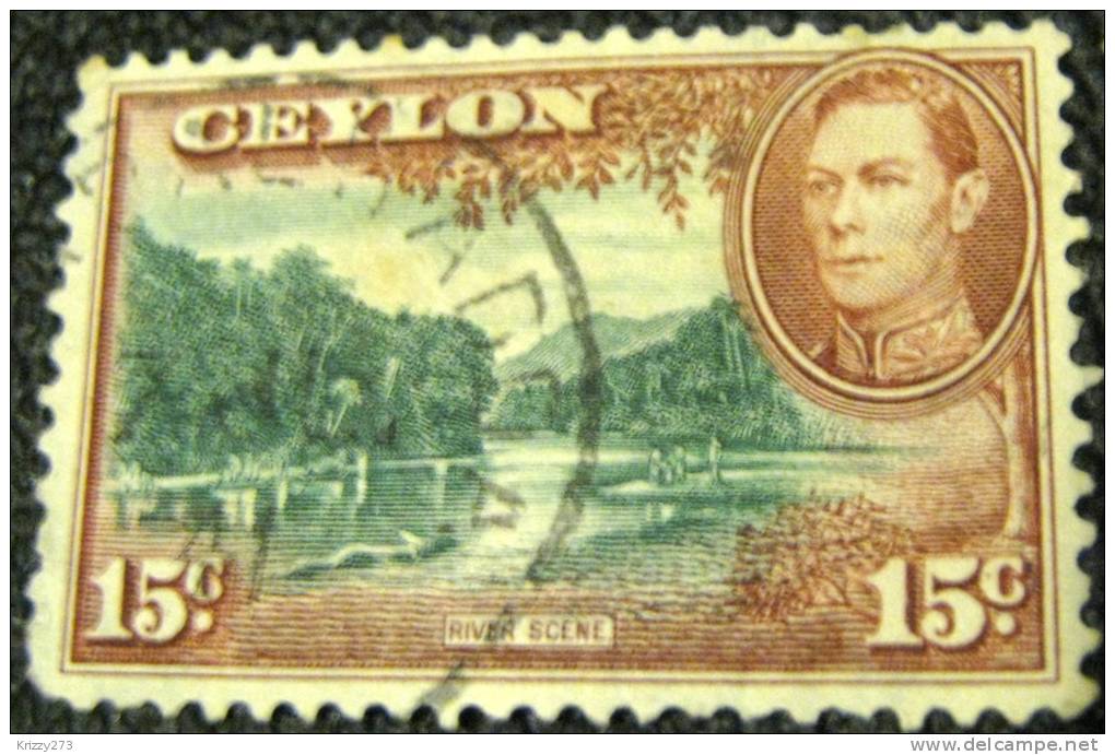 Ceylon 1938 River Scene 15c - Used - Ceylon (...-1947)