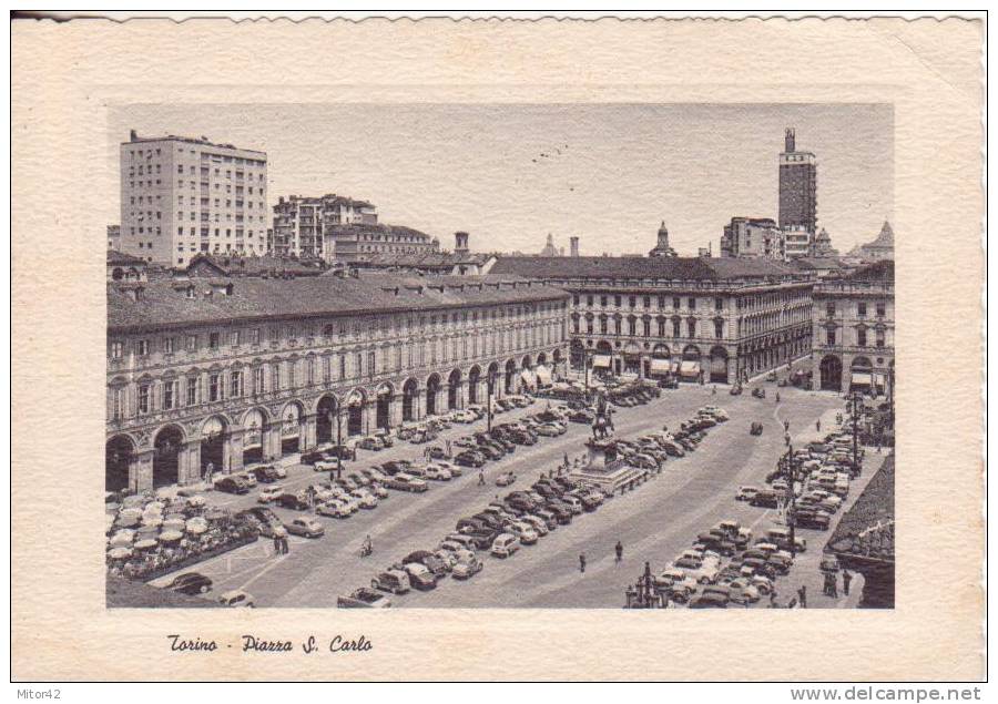 64-Torino-Piemonte-Piazza S.Carlo Con Automobili-v.1962 X Catania. - Orte & Plätze