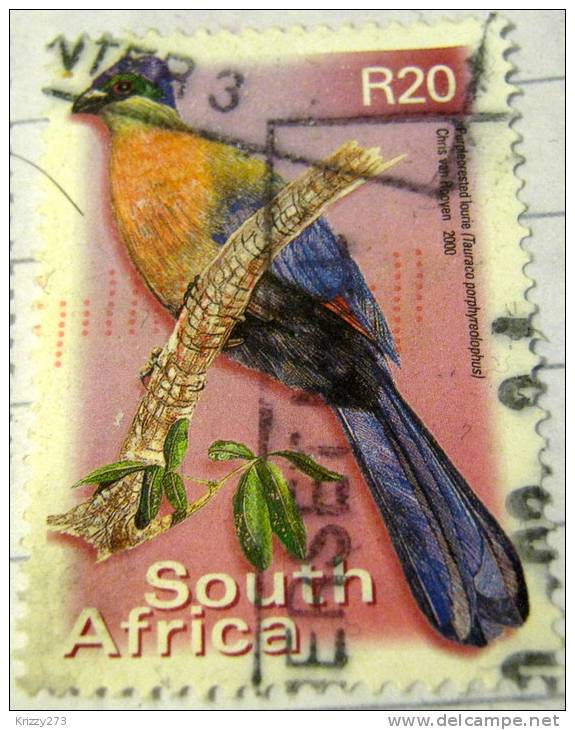 South Africa 2000 Purplecrested Lourie 20r - Used - Usados