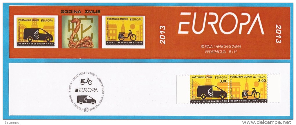 2013 X EUROPA BOSNIA CROATIAN PART MOSTAR CAMION MOTO POSTA CHINA Year Of The Snake, HOROSCOPE BOOKLET  OFFERTA LIMITATA - 2013