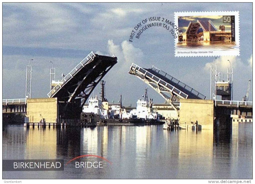 Australia 2004 Landmark Bridges - 50c Birkenhead Bridge Port Adelaide Maxi Postcard - Adelaide