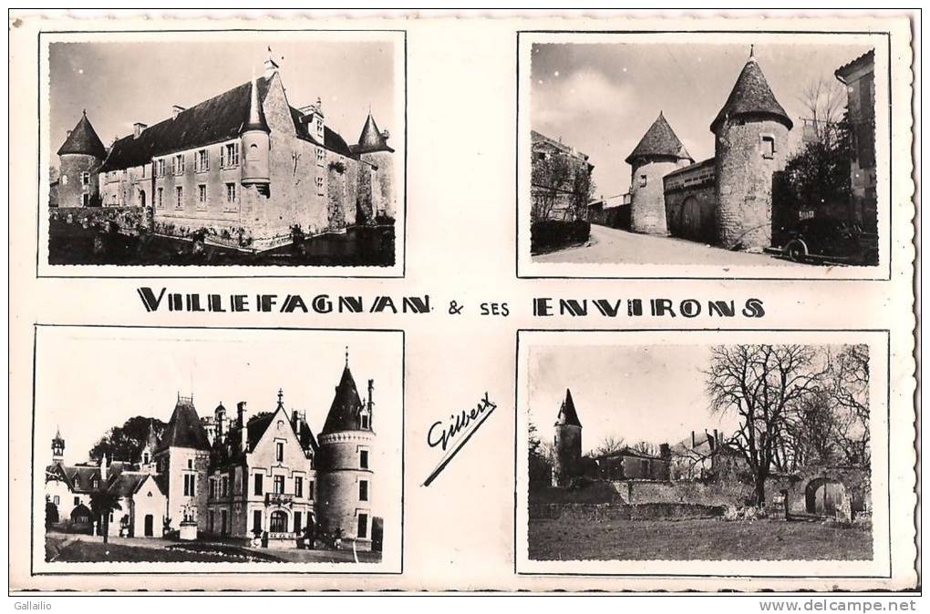 VILLEFAGNAN ET SES ENVIRONS  MULTIVUE CHATEAU DE SAVEILLES LONDIGNY ET LA CANTINOLIERE - Villefagnan