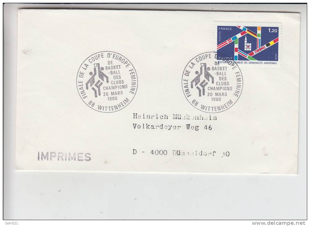 SPORT - BASKETBALL - Frankreich, Sonderstempel Europapokal Der Frauenmannschaften 1980 Wittenheim/Elsass - Baloncesto