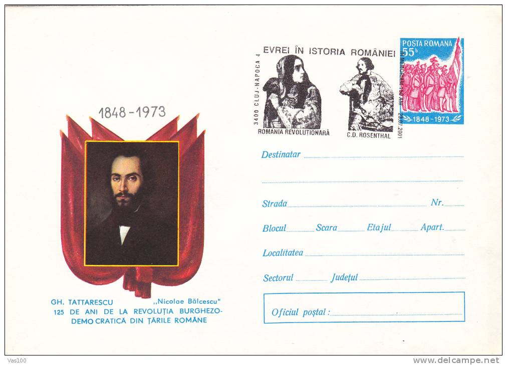 JUDAISME, JUDISM, HEBREU DANS LA CULTURE ROUMANIE, POSTMARK ON COVER STATIONERY, 2001, ROMANIA - Judaisme