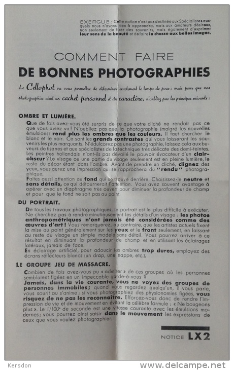 Cellule Photo - Chauvaux - Arnoux - Avec 4 Pages Mode D'emploi - Matériel & Accessoires