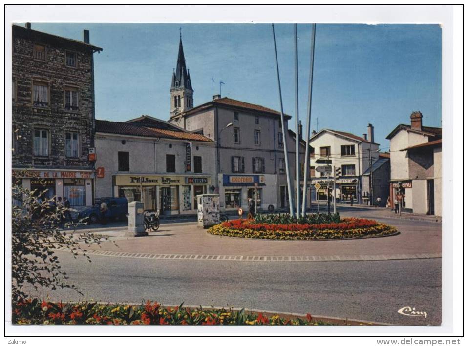 69 RILLIEUX LA PAPE .. Place De Verdun.....cafe De La Mairie...bijouter  -RECTO/ VERSO  ---100.38 - Rillieux La Pape