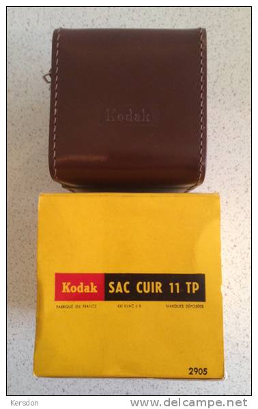 Kodak - Sacoche Cuir Pour Kodak Brownie Avec Sa Boite - NEUF - RARE - Material Y Accesorios