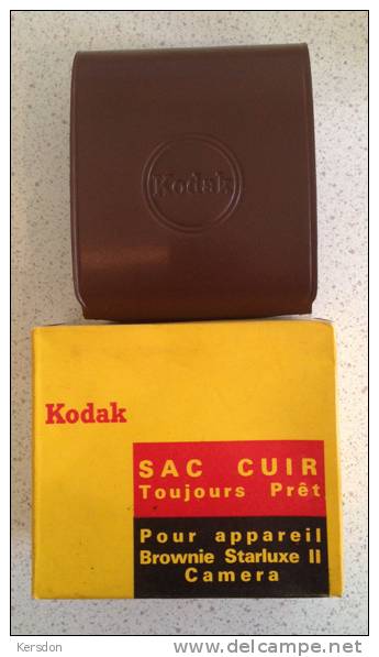 Kodak - Sacoche Cuir Pour Kodak Brownie Starluxe II Avec Sa Boite - NEUF - RARE - Materiaal & Toebehoren