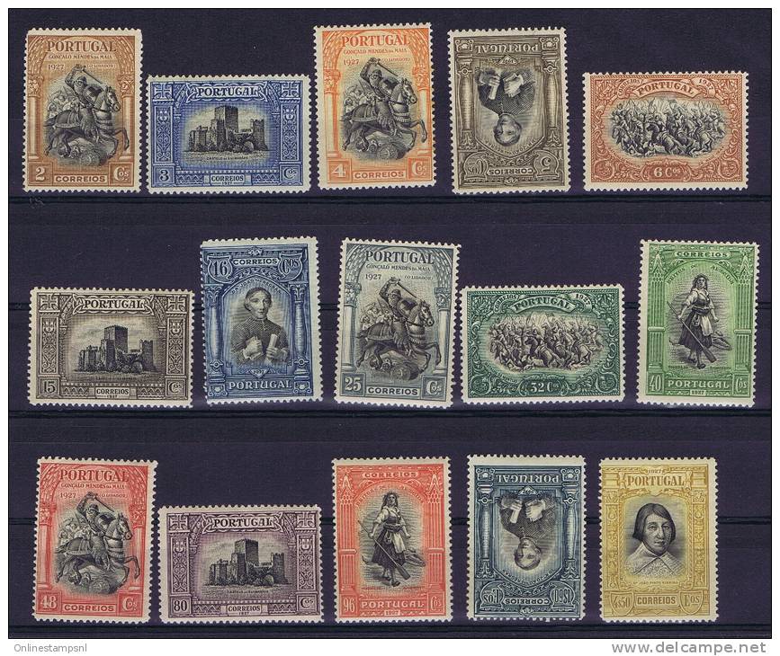 Portugal: 1927, Mi 440-454, 15 C And 160 C Gum Bends At Back, MNH/** - Neufs