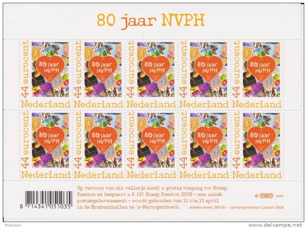 Nederland / Netherlands / Pays Bas / Niederlande 2008 80 Years NVPH (Dutch Stamps Dealers Association) * * - Nuovi