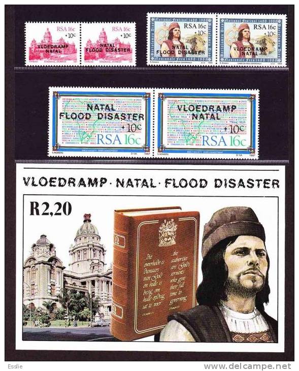 South Africa - 1988 - Natal Flood Disaster - Dias - Bible Society - Durban Town Hall - Booklets - Postzegelboekjes