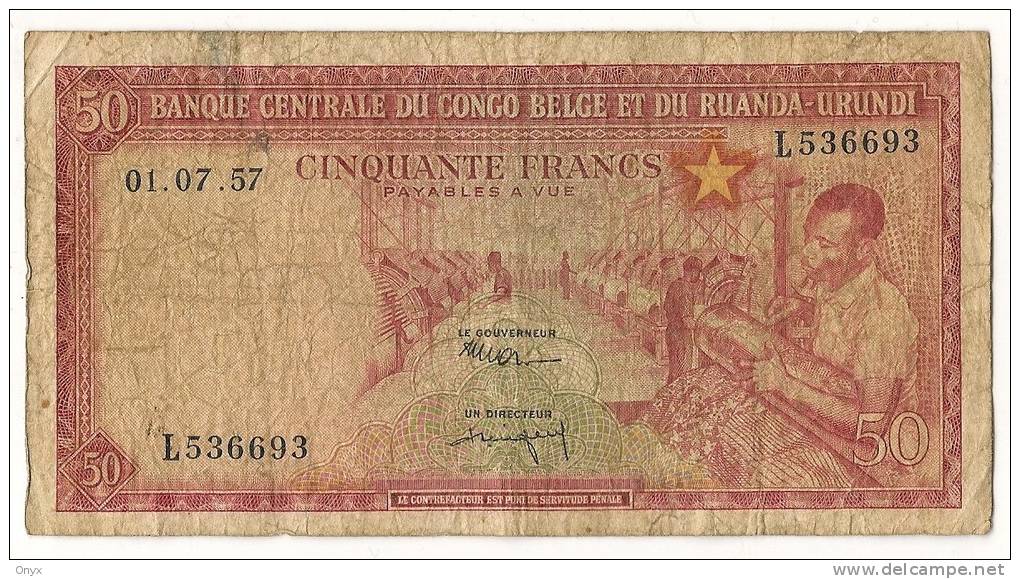 AFRIQUE / CONGO BELGE - 50 FRANCS 1957 - Non Classificati