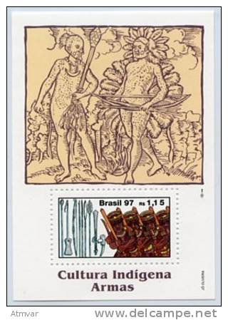 1147. BRASIL / BRAZIL (1997) - Cultura Indígena - Armas / Native Culture - Weapons - Mint / Neuf - Blocks & Sheetlets