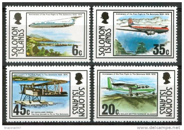1976 Isole Solomone Aerei Aircraft Avions Set MNH** NU158 - British Solomon Islands (...-1978)