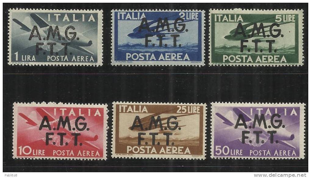 ITALY ITALIA TRIESTE A 1947 AMG-FTT OVERPRINTED AIRMAIL POSTA AEREA DEMOCRATICA SERIE COMPLETA MNH BEN CENTRATA - Luftpost