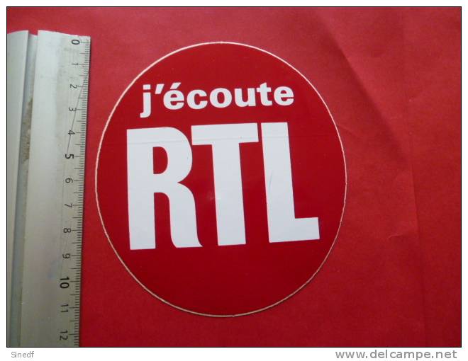 Autocollant Publicite  RADIO  RTL  J Ecoute - Autocollants