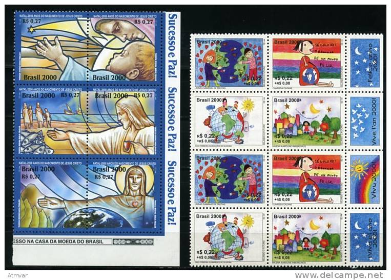 1168. BRASIL / BRAZIL (2000) - Mint Sets / Séries Neuves (4 SCANS !) - Unused Stamps