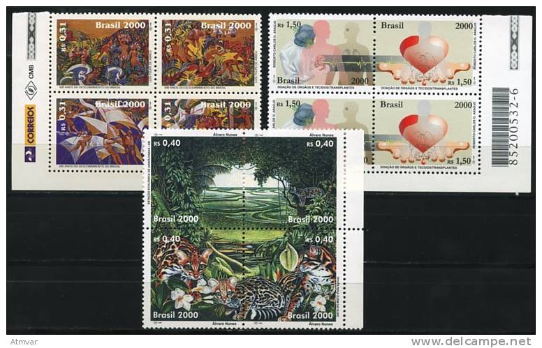 1168. BRASIL / BRAZIL (2000) - Mint Sets / Séries Neuves (4 SCANS !) - Unused Stamps