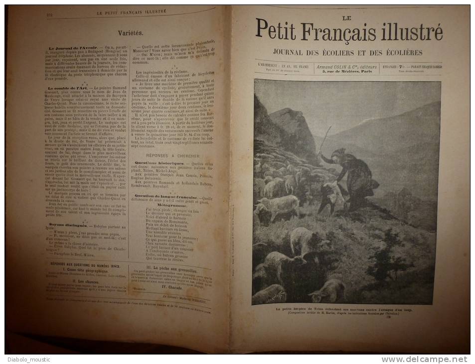 1896 Le Petit Français Illustré : Réclamme Bicyclettes JE LIVRE UNE MACHINE  ET UN COSTUME DE CYCLISTE GRATUITEMENT. - 1801-1900