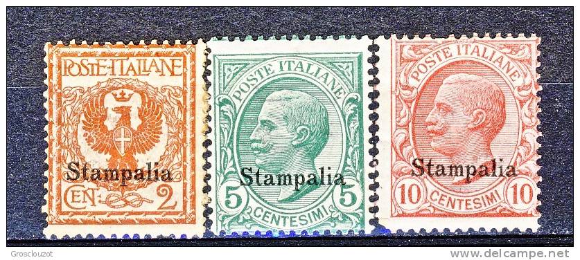 Stampalia, Isole Dell'Egeo 1912 SS 82 N. 1 - 3 MNH - Aegean (Stampalia)