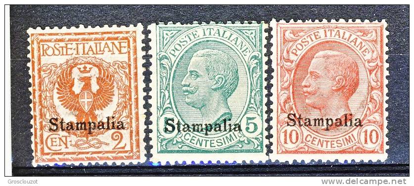 Stampalia, Isole Dell'Egeo 1912 SS 82 N. 1 - 3 MNH - Ägäis (Stampalia)