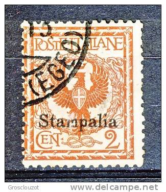 Stampalia, Isole Dell'Egeo 1912 SS 82 N. 1 C. 2 Rosso Bruno USATO - Ägäis (Stampalia)