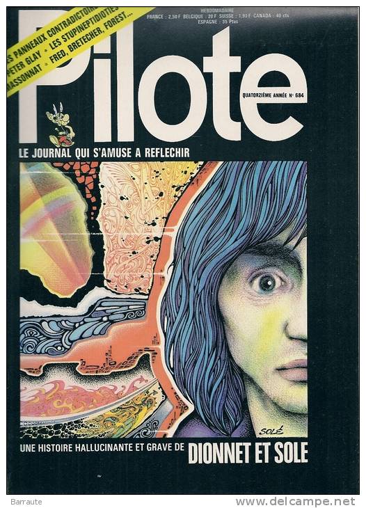 PILOTE N° 684 Du 14 /12/1972  . Une De Couverture Signé Solé/ - Pilote