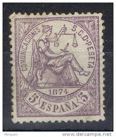 Sello 5 Cts Alegoria Justicia 1874,  Num 144 * - Used Stamps