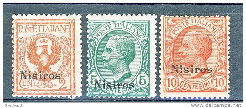 Nisiro, Isole Dell'Egeo 1912 SS 63 N. 1 - 3 MNH - Aegean (Nisiro)