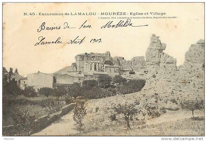 Depts Div -herault - Ref -455- Excursions De Lamalou -moureze - Eglise Et Village  - - Autres & Non Classés