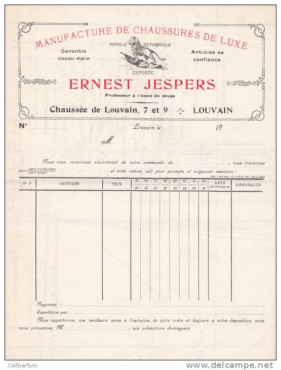 MANUFACTURE DE CHAUSSURES DE LUXE / ERNEST JESPERS / LOUVAIN   (F154) - 1900 – 1949