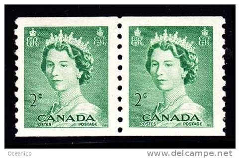 Canada (Scott No. 331 - Reine / Elizabeth / Queen)  [**] Paire / Pair -  TB / VF - Roulettes