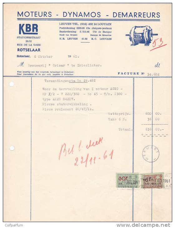 MOTEURS - DYNAMOS - DEMARREURS / ROTSELAAR / LEUVEN 1961 (F600) - 1950 - ...