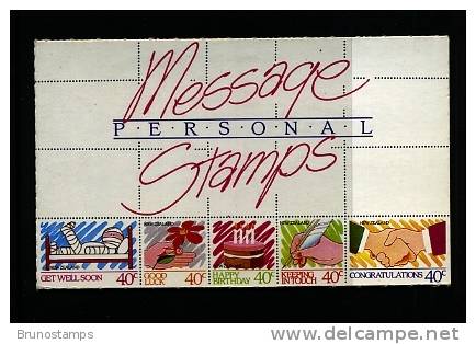 NEW ZEALAND - 1988  $ 2  BOOKLET  PERSONAL MESSAGE STAMPS  MINT NH - Booklets