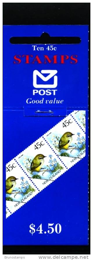 NEW ZEALAND - 1991  $ 4.50  BOOKLET  ROCK WREN  BLUE COVER  MINT NH - Carnets