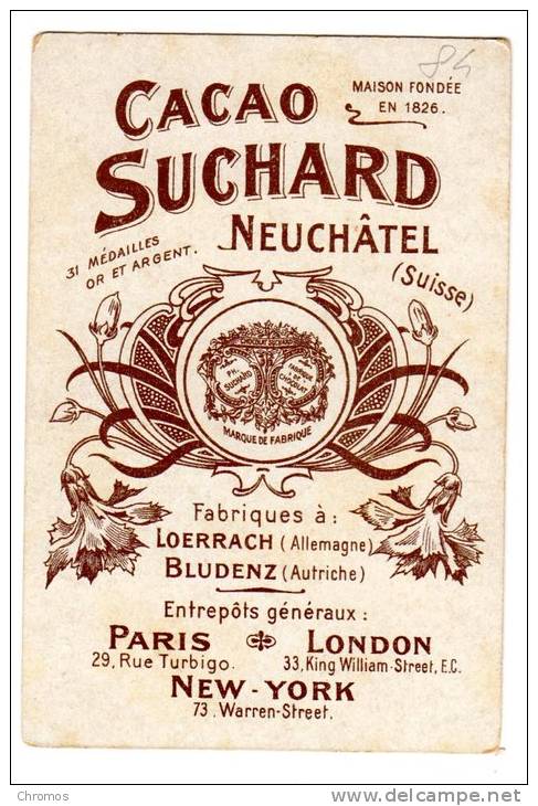 Chromo SUCHARD, N° 84 / 8, Serie Avec Poule, Faisan, Coq, Pigeon... - Suchard