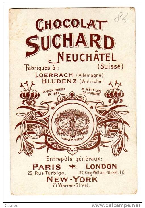 Chromo SUCHARD, N° 84 / 5, Serie Avec Poule, Faisan, Coq, Pigeon... - Suchard