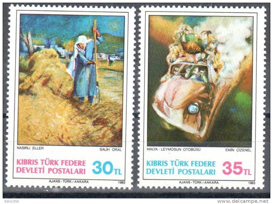 Turkey Cyprus 1983 Art  Painting -  Mi.125-126 - MNH (**) - Neufs