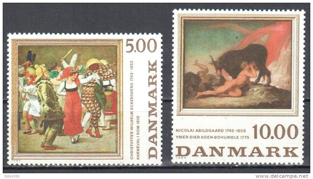 Denmark 1984  - Art  Painting -  Mi.819-820 - MNH (**) - Unused Stamps