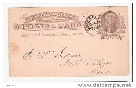 Postal Card Jefferson 1 Cent PC4 - Postmarked Chicago - Albert Dickinson Seed Merchant - ...-1900